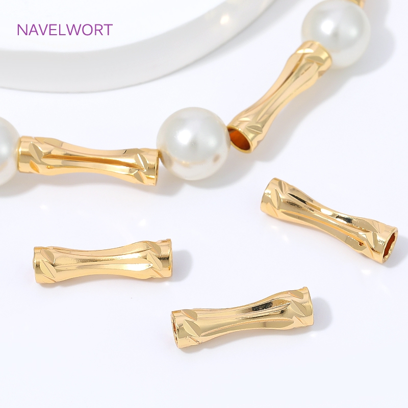 Jewelry Making Youtube - 18K Altın Kaplama Fasetli Tüp Boncuklar,