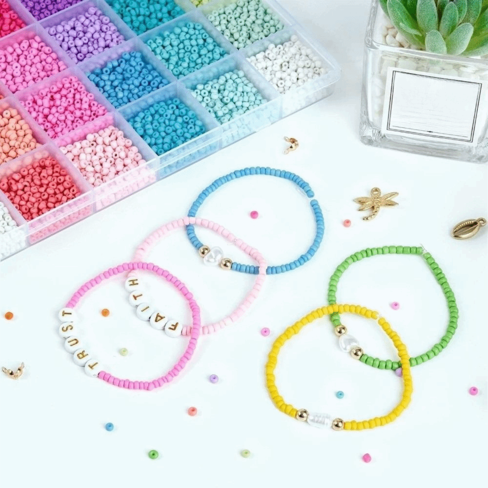 Jewelry Making Kit For Kids - 28+2 Bölmeli Takı Yapımı DIY Bileklik