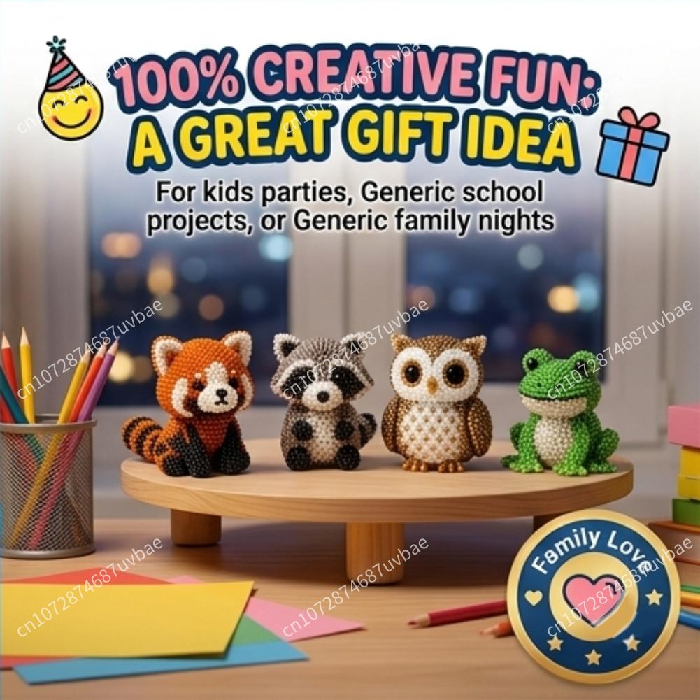 Jewelry Making Kit For Kids - Mini 3D Hayvan Boncuk Yapımı Seti