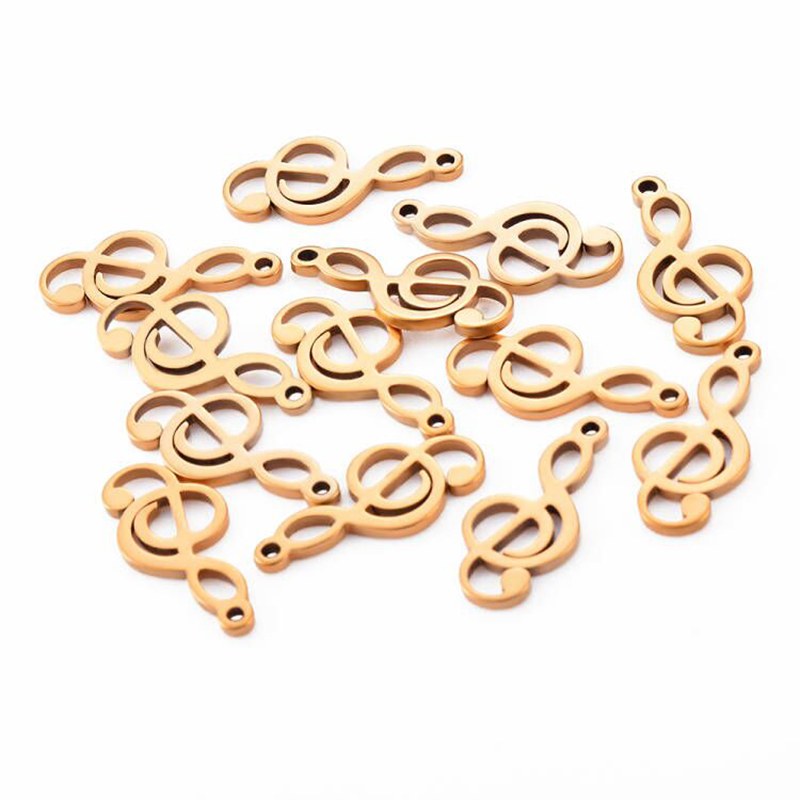 Jewelry Making Notes - 10 adet Charms Nota Paslanmaz Çelik