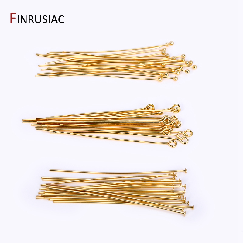 Eyepin Ball End - 50 adet/grup 18 k Altın Kaplama