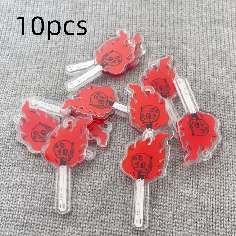 Jewelry Making Pendants - 10 adet akrilik kafatası kolye ucu,