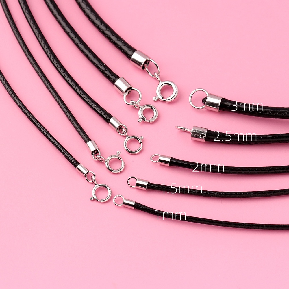 Jewelry Making In La - 925 Ayar Gümüş Siyah Örgülü Deri