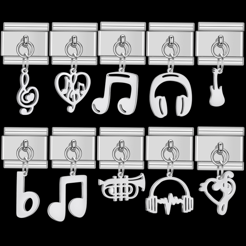 Jewelry Making Notes - Trendy Rock Müzik Kalp Not EKG