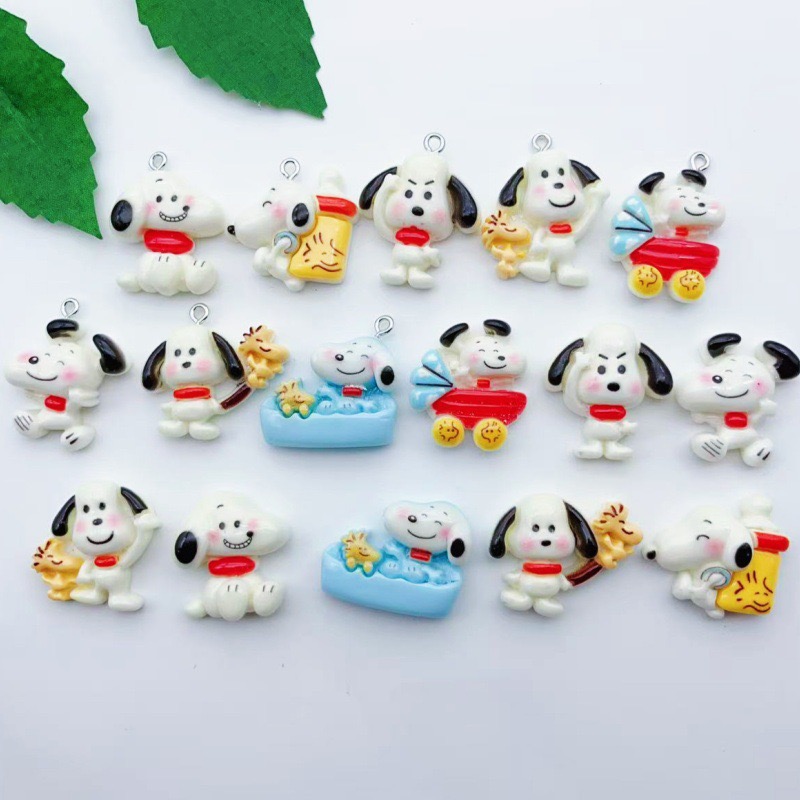 Jewelry Making Pendants - 12 adet reçine karikatür köpek kolye