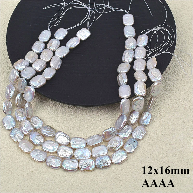 Jewelry Making The Well - 12x16mm 4A Doğal Tatlısu Beyaz Dikdörtgen