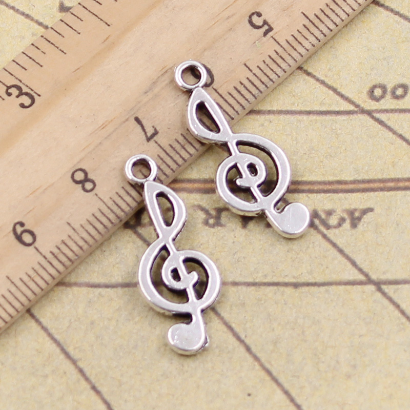 Jewelry Making Notes - 40 adet takılar nota 26x10mm tibet