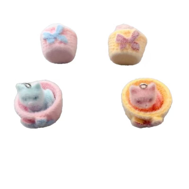 4 adet 3D peluş reçine kedi ko - Jewelry Making Pendants incelemesi ve fiyatı