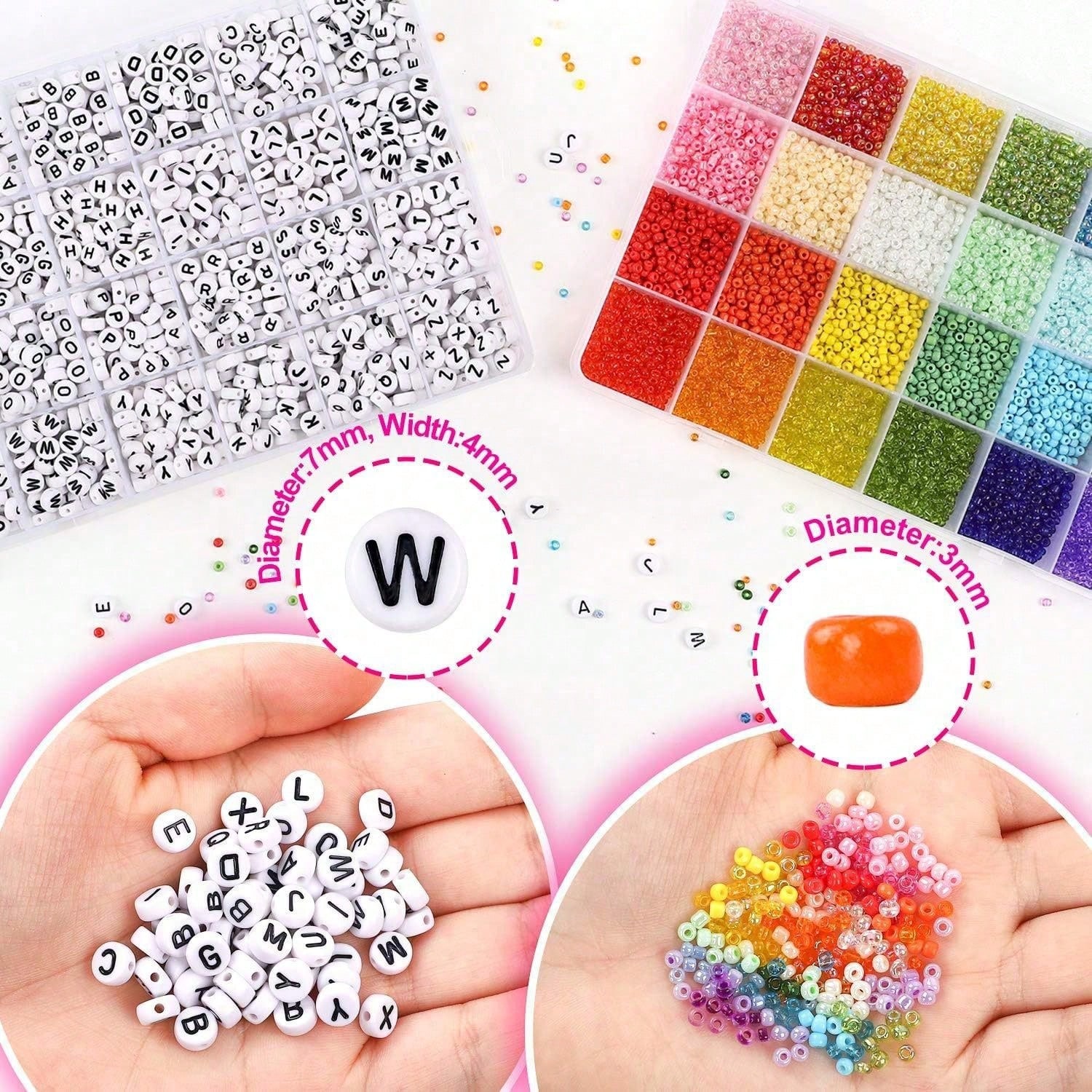 5760 adet 24 Bölmeli Kutu 3mm  - Jewelry Making Kit For Kids incelemesi ve fiyatı