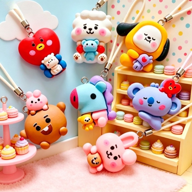 7 adet BT21 Reçine Karikatür F - Jewelry Making Pendants incelemesi ve fiyatı