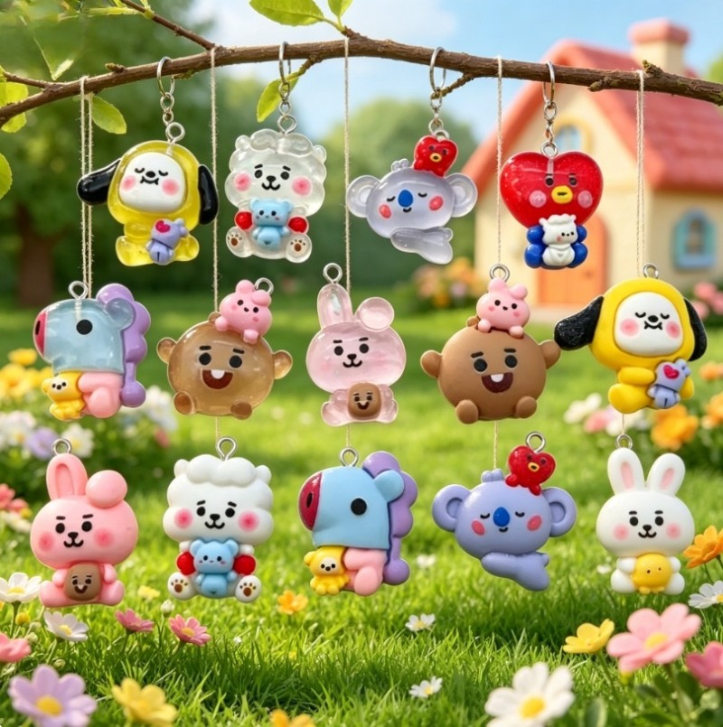 7 adet BT21 Reçine Karikatür F - Jewelry Making Pendants incelemesi ve fiyatı
